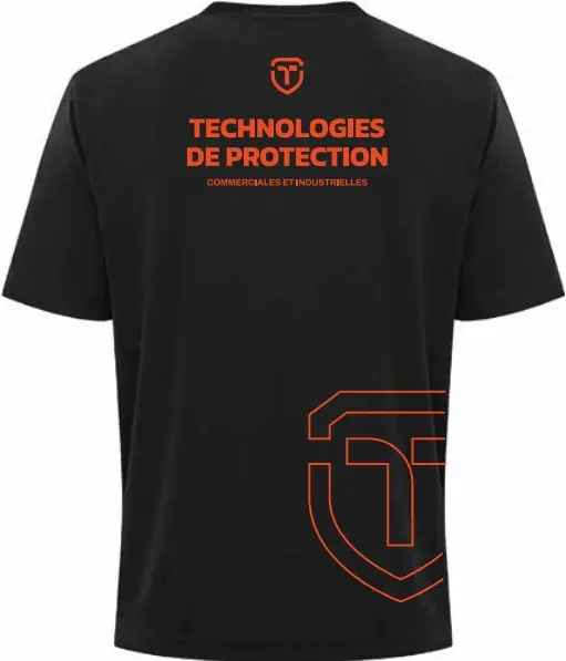 Tshirt manche courte 100 polyester col rond impression noir femme arrière.webp