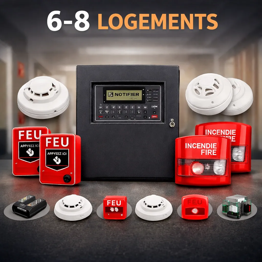 Ensemble Alarme incendie pour 6 ou 8 Logements (Installation & Certification incluse) Notifier